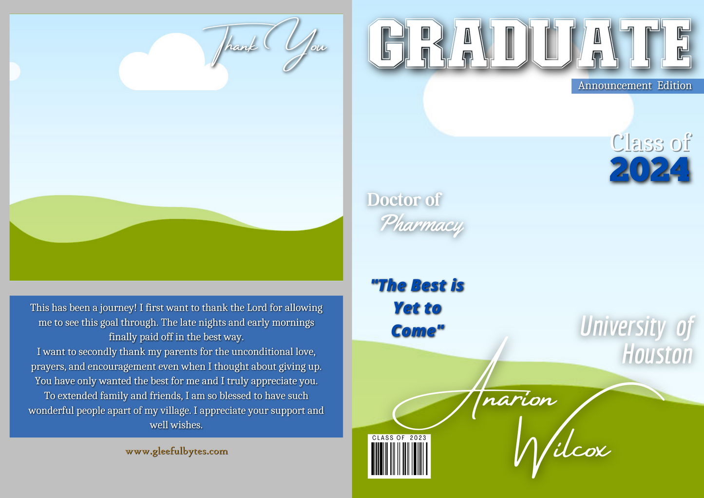 Editable Digital Graduation Magazine(cover+pages)