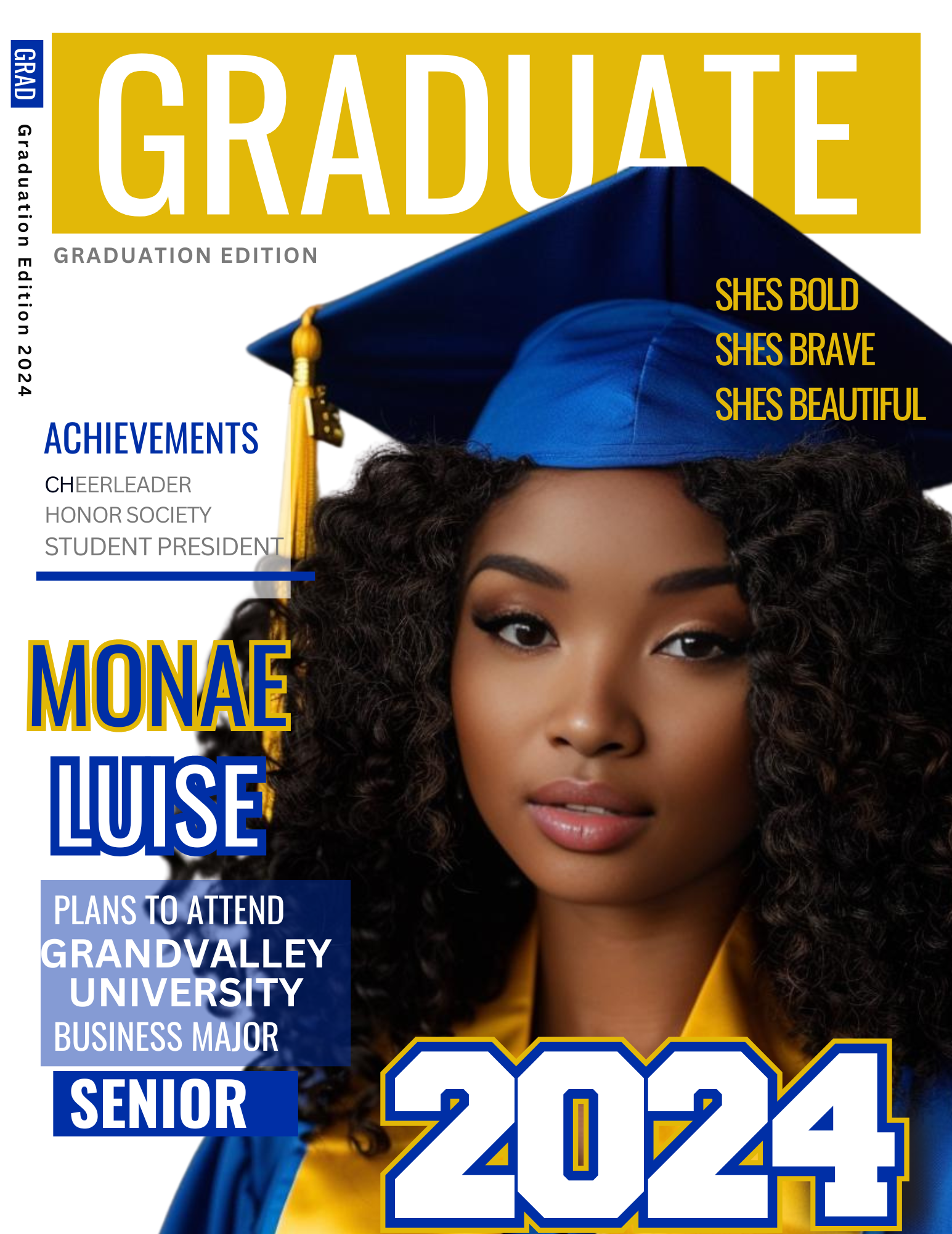 Graduation Photo Magazine Editable Graduation Magazine Template – Crowned Phoenix Creations LLC.